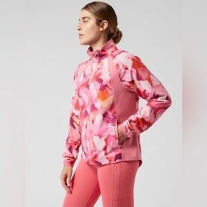 Athleta Run With It Printed Jacket Energy Coral